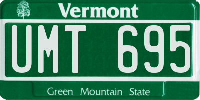 VT license plate UMT695