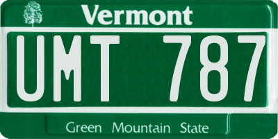 VT license plate UMT787