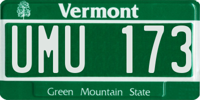 VT license plate UMU173