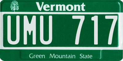 VT license plate UMU717