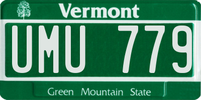 VT license plate UMU779