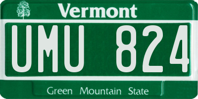 VT license plate UMU824