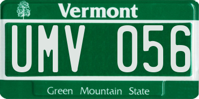 VT license plate UMV056