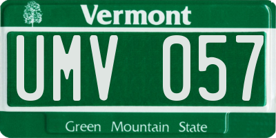 VT license plate UMV057