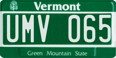 VT license plate UMV065