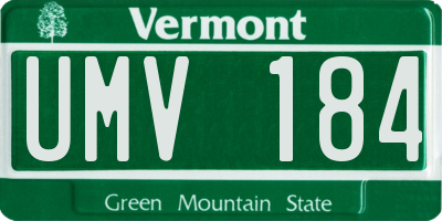 VT license plate UMV184