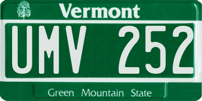 VT license plate UMV252
