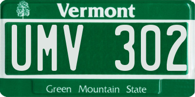 VT license plate UMV302