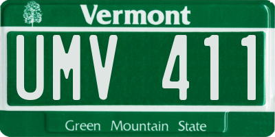 VT license plate UMV411