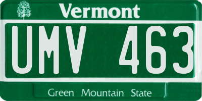 VT license plate UMV463