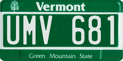 VT license plate UMV681