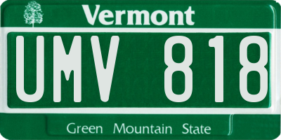 VT license plate UMV818