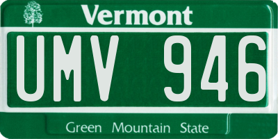 VT license plate UMV946