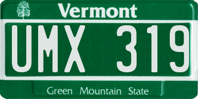 VT license plate UMX319