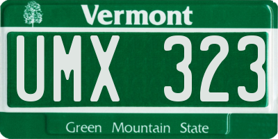 VT license plate UMX323