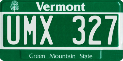 VT license plate UMX327