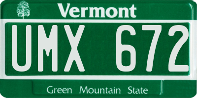 VT license plate UMX672