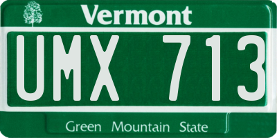 VT license plate UMX713