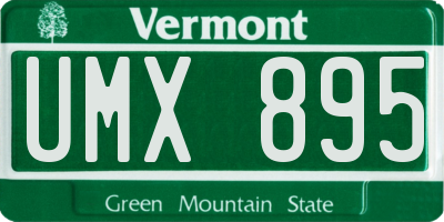 VT license plate UMX895