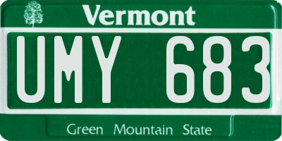 VT license plate UMY683