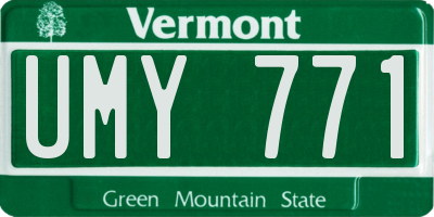 VT license plate UMY771