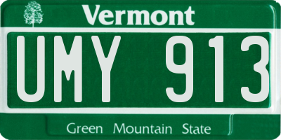 VT license plate UMY913