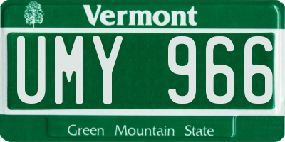VT license plate UMY966