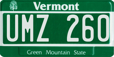 VT license plate UMZ260
