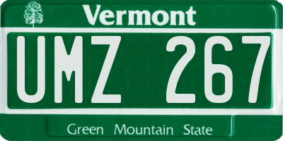 VT license plate UMZ267