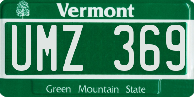 VT license plate UMZ369