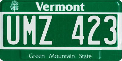 VT license plate UMZ423