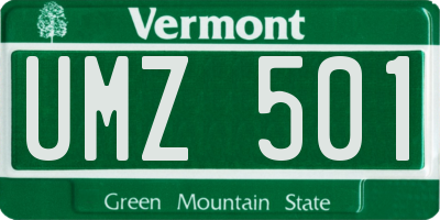 VT license plate UMZ501