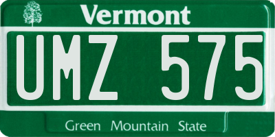 VT license plate UMZ575