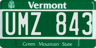 VT license plate UMZ843