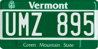 VT license plate UMZ895
