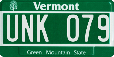 VT license plate UNK079