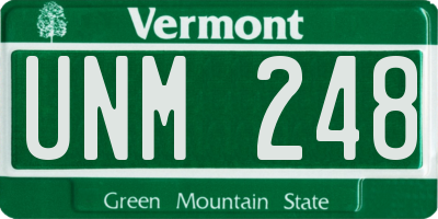 VT license plate UNM248