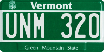 VT license plate UNM320