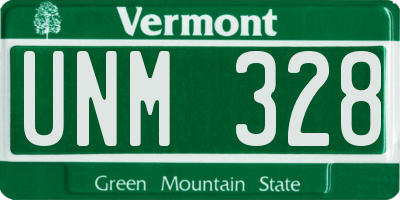 VT license plate UNM328