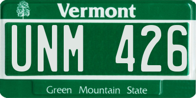 VT license plate UNM426