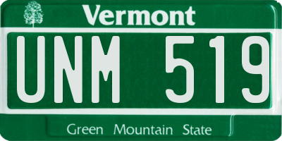VT license plate UNM519