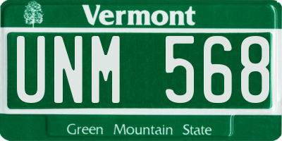 VT license plate UNM568