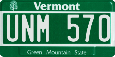 VT license plate UNM570