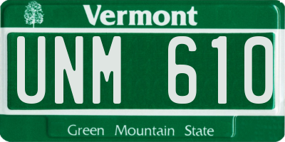 VT license plate UNM610