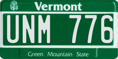 VT license plate UNM776