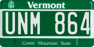 VT license plate UNM864