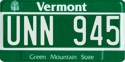 VT license plate UNN945