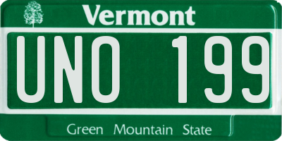 VT license plate UNO199