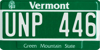 VT license plate UNP446