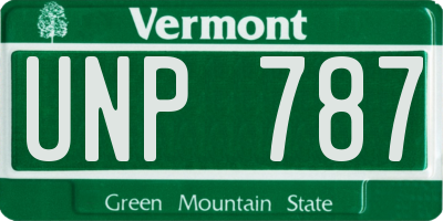 VT license plate UNP787